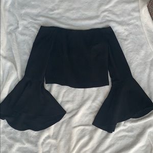 Black off the shoulder shirt